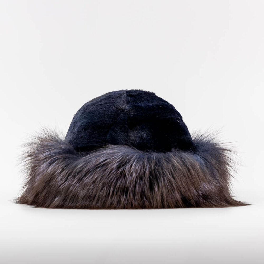 blue-purple fur hat