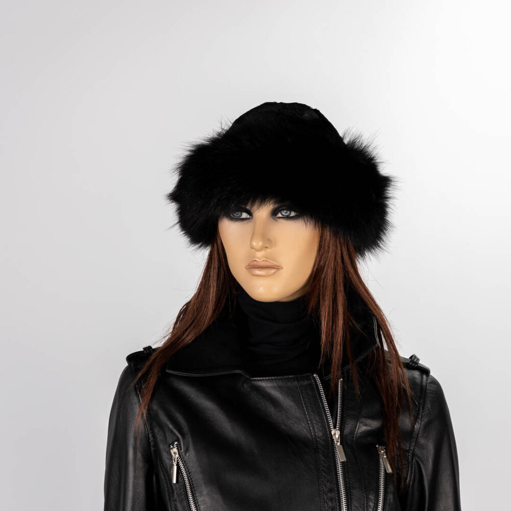 black fox fur hat
