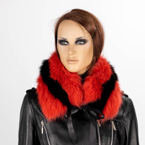 red-black fox fur collar