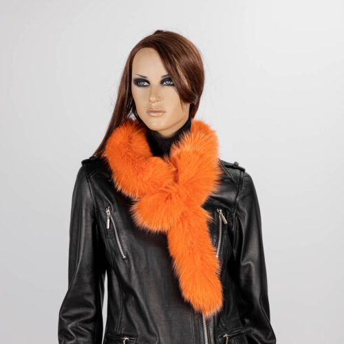 Orange fur scarf