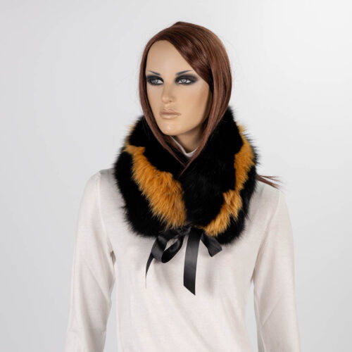 black-mustard fox fur collar