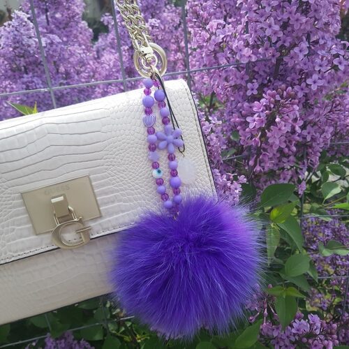 purple phone strap- bagcharm