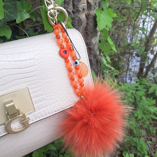 orange bagcharm- phone strap