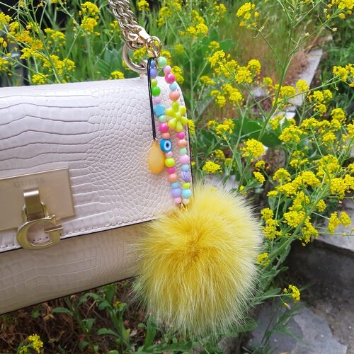 yellow bagcharm - phone strap