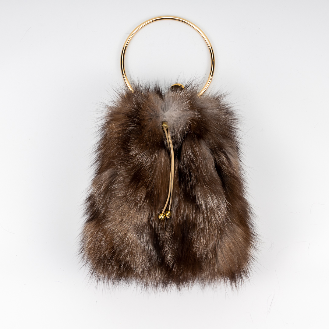 dark crystal fox fur pouch bag