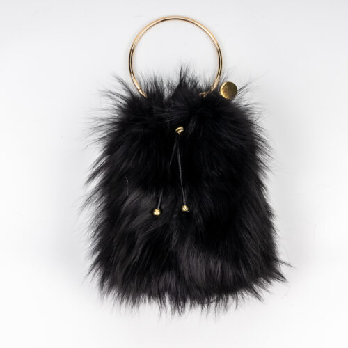 black fur pouch bag
