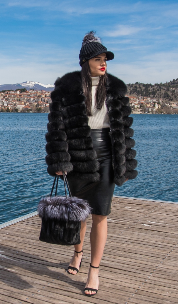 black fur coat