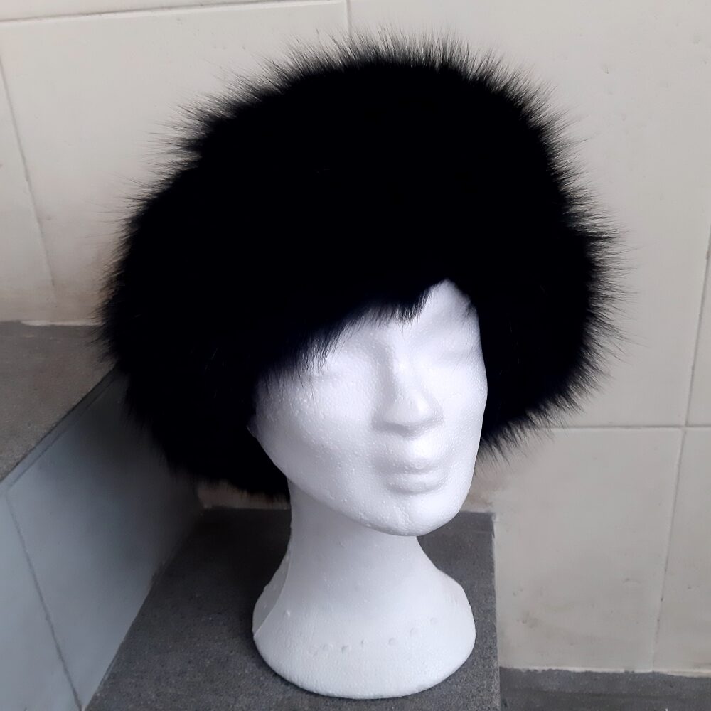 black fur headband