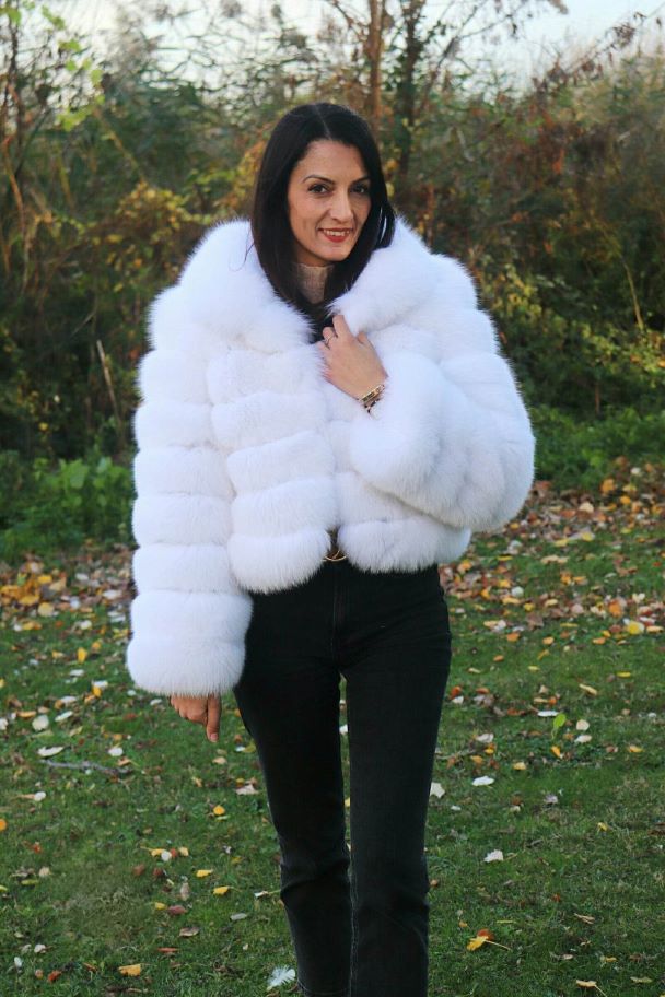 white fur bolero