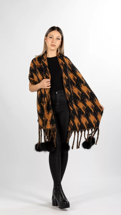 blak camel pied de pule pashmina