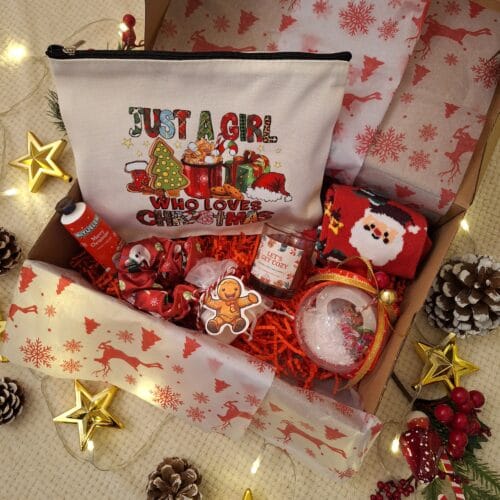 Xmas Gift Box with Ornament Ball Lucky Charm 2025 & Xmas Purse Bag