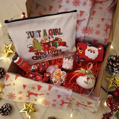 Xmas Gift Box with Plaster Pomegranate Lucky Charm 2025 & Xmas Purse Bag