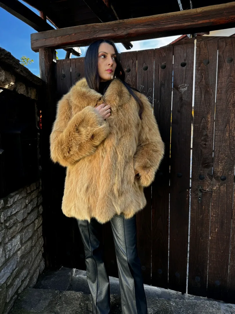 Camel Fox Fur Coat- Helen Z. - Nick the Greek Furs