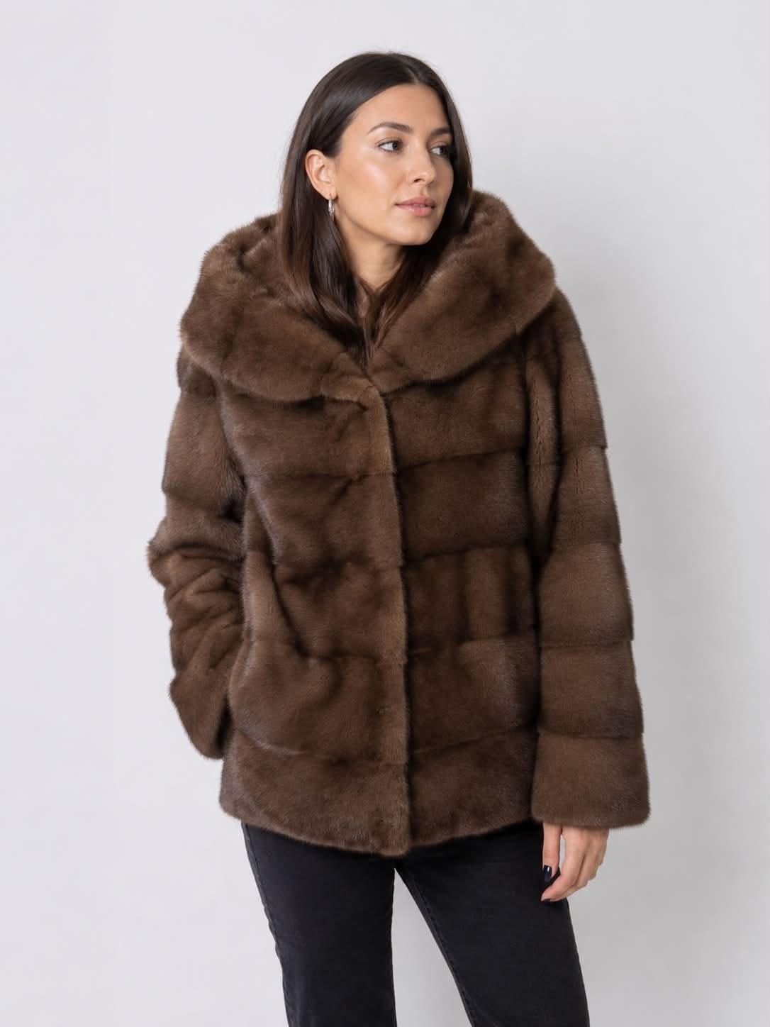 pastel mink fur coat