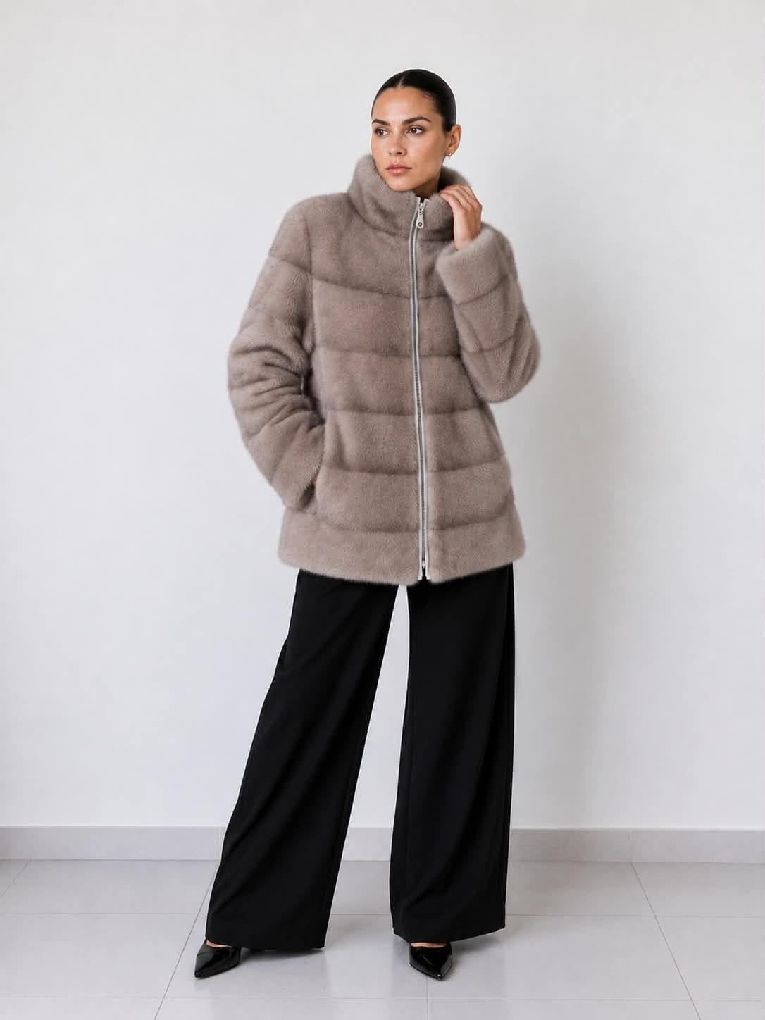 Full Skin Silver Mink Jacket