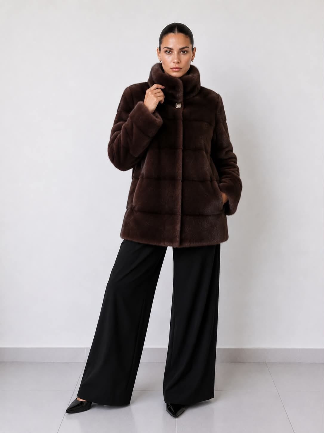 brown mink coat